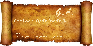 Gerlach Ajándék névjegykártya